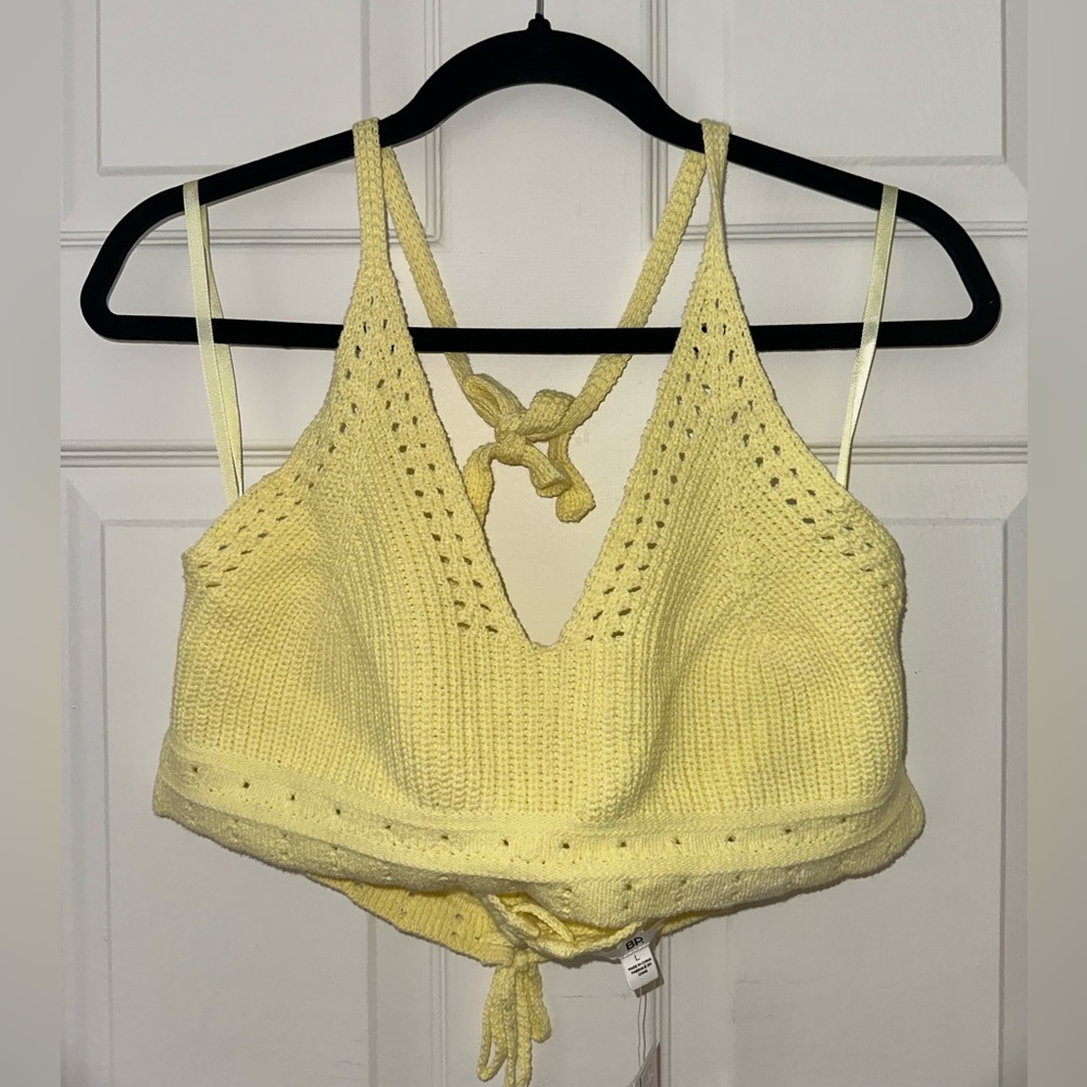 Crochet yellow crop top